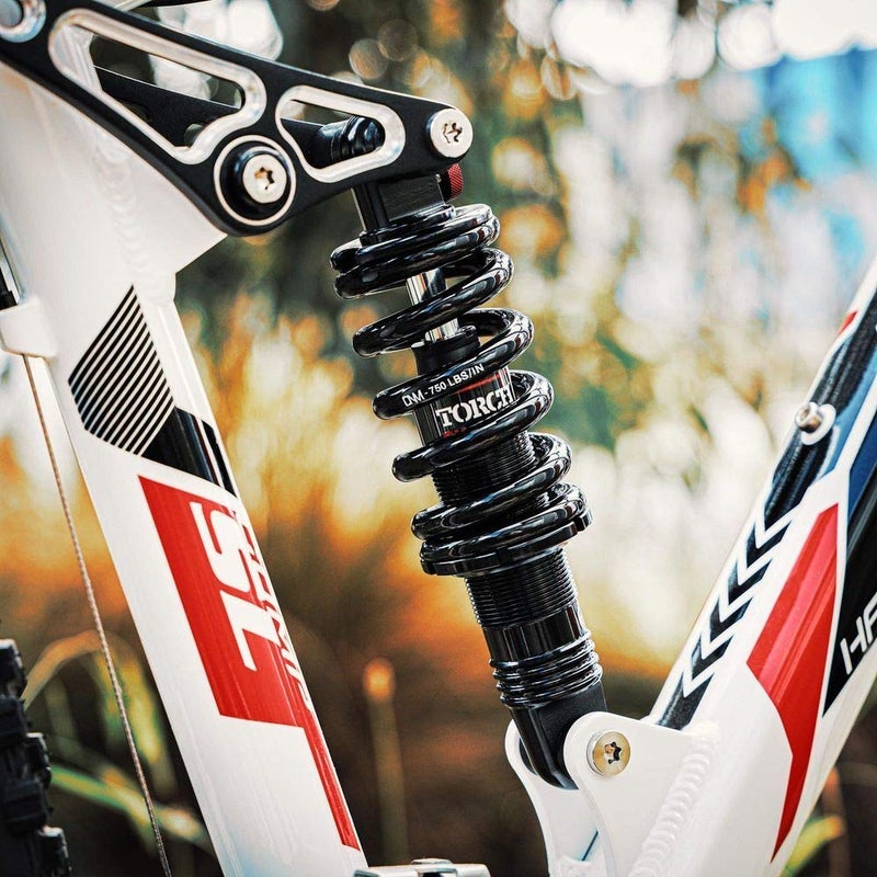 DNM Damping 2 System Mountain Bike Rear Shock Rebound/Preload Anodized Aluminum Alloy 6061 Coil Spring 750 lbs - 165mm - Image 4